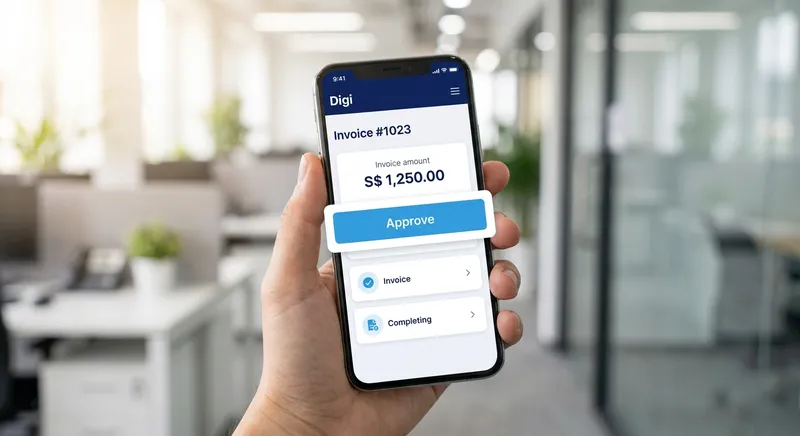 Digi mobile app approving an e-invoice